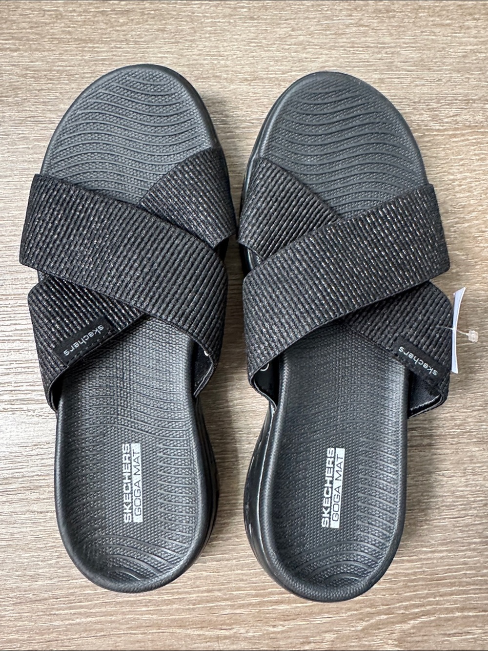 Skechers Black Slip-On Comfort Slides